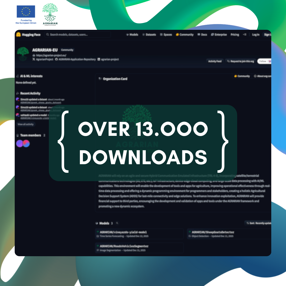 AGRARIAN AI Models and Datasets Surpass 13,000 Downloads on Hugging Face